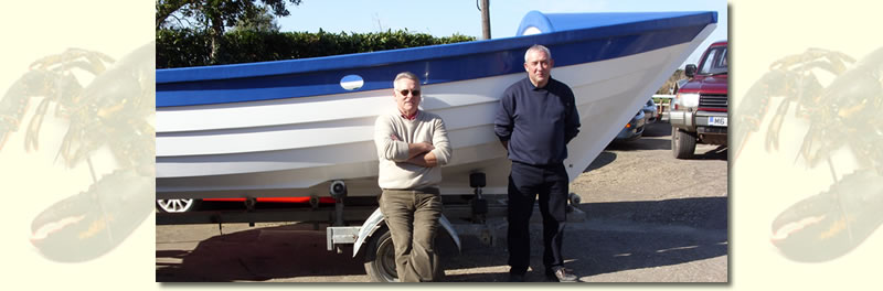 Mike Grady and Steve Nudd with a Tactile Fishing Boat